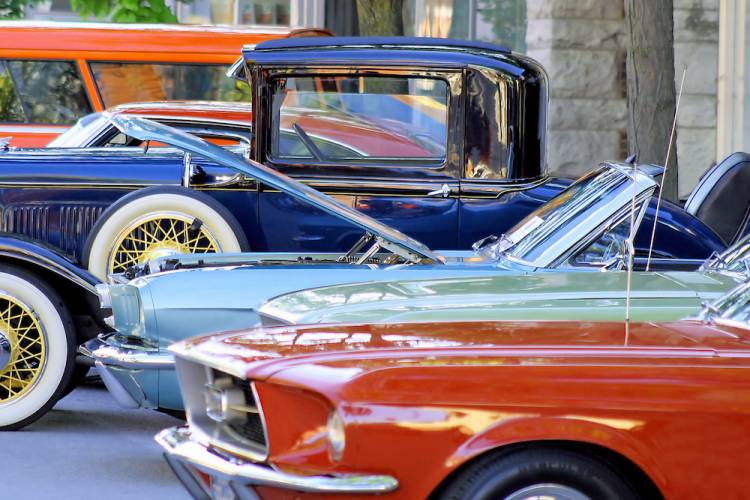 classic antique cars at a car show
