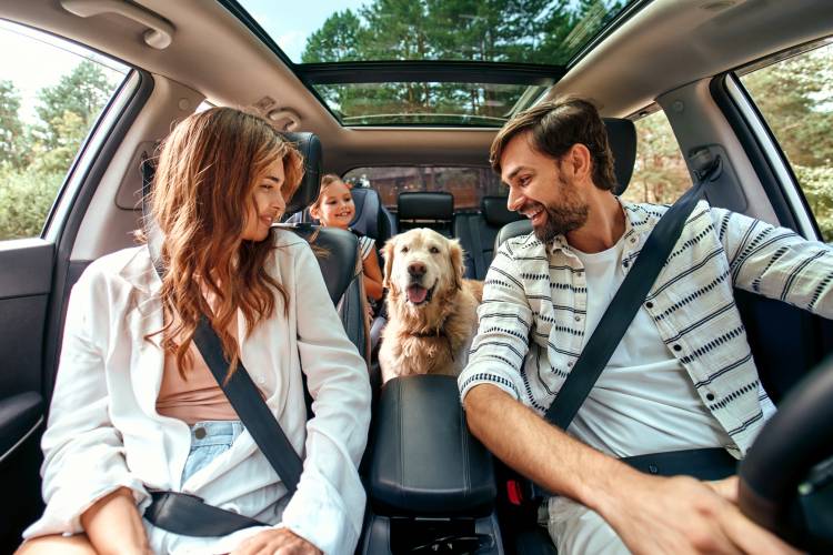 A family does a double check before they leave for a road trip